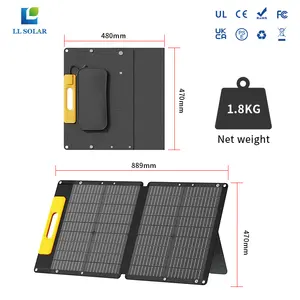 Panel solar portátil de 60 vatios, 65W, 18V, 12V, kit de batería para portátil, cargador plegable para exteriores con PD45W