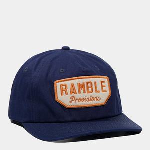 Casquette Snapback à 5 panneaux non structurée avec logo personnalisé OEM, bord légèrement incurvé, bleu marine, coton, broderie, patch - Product Image 2