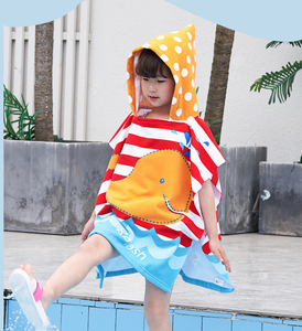 Custom Robot Cartoon Printed Microfiber Hooded <strong>Poncho</strong> Children's Bathrobe Kids Hooded Beach Bath <strong>Towel</strong> Bath <strong>Towel</strong> for <strong>Girls</strong> Boys - Product Image 1