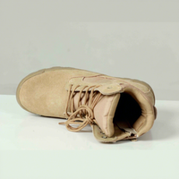 Bottes tactiques noires pas chères à lacets avec fermeture éclair, antidérapantes, respirantes, doublure en maille, semelle intermédiaire en EVA, semelle extérieure en caoutchouc