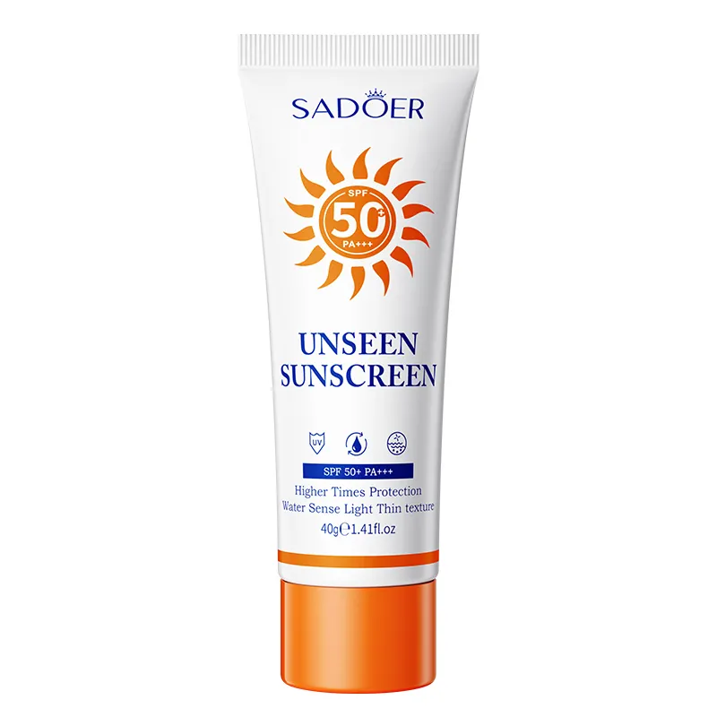 SADOER yeni SPF50 + doğal nemlendirici ferahlatıcı özel etiket cilt beyazlatma güneş koruyucu losyon güneş koruyucu