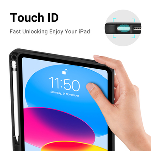 Étui de protection personnalisé en cuir PU pour <span class=keywords><strong>tablette</strong></span> iPad 9,7 pouces 5e/6e génération, avec support folio professionnel et porte-crayon, support pliable à trois volets - Product Image 3