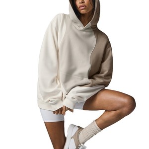 Conjunto de Sudadera con capucha bloqueada de color de otoño para mujer, pantalones informales, suaves, cómodos, atados al tobillo, <span class=keywords><strong>ropa</strong></span> deportiva y deportiva al aire libre - Product Image 5