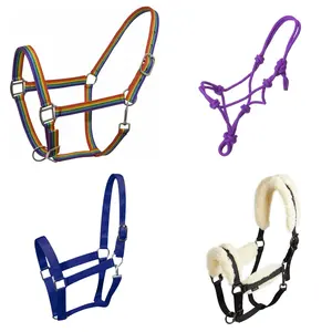 Neuestes Design Pferdezubehör langlebiges PP-Kopfhalsband individuelles Logo Reiten-Kopfhalter Nylon-Pferde-Rennhalter