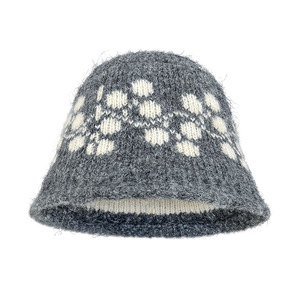 Sombrero de cubo de lana hecho a mano-Patrón de Jacquard, Sombrero de invierno de moda, cálido y personalizable Sombrero de punto - Product Image 4