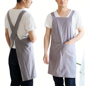 Wholesale Cotton Linen No Tie Vintage <b>Kitchen</b> <b>Aprons</b> Custom Logo Printing for Chef Cooking Baking Restaurant - Product Image 4