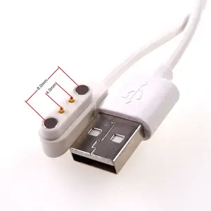 맞춤형 디자인 2 극 USB a 형 콘센트 어댑터 마그네틱 포고 핀 커넥터 결합 USB 충전 케이블