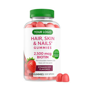 Güzellik desteği için 2500mcg biyotin ve C vitaminleri ve E vitaminleri ile saç cilt ve çivi Gummies 200 Gummies GMP sertifikalı - Product Image 1