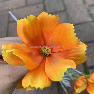 Vase de table de mariage E-887, décoration, fleurs artificielles <span class=keywords><strong>orange</strong></span>, fleurs de <span class=keywords><strong>cosmos</strong></span> en soie - Product Image 5