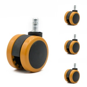 11x22mm Modern PU Chair Casters Hardwood Floor Safe <b>Replacement</b> <b>Wheels</b> For Office School Supermarket Equipment - Product Image 1