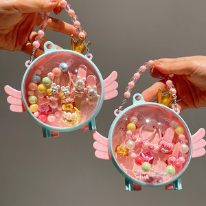 Boîte cadeau princesse ailes d'ange, collier pendentif en résine fait main, dessin animé mignon, pince à cheveux BB, cadeau pour petite fille <span class=keywords><strong>de</strong></span> <span class=keywords><strong>3</strong></span> à 7 ans - Product Image 2