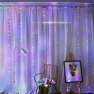 Rojo azul blanco rosa púrpura 3x3m USB control remoto ventana <span class=keywords><strong>cascada</strong></span> 300 LED estrella centelleante al aire libre Navidad cadena cortina <span class=keywords><strong>Luz</strong></span> - Product Image 3