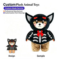 Ours en peluche personnalisé avec costume de chauve-souris amovible pour cadeaux de fêtes