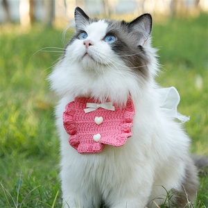 Nouvelles ventes d'usine personnaliséesPet automne/hiver tricoté écharpe Pet Crochet collier <span class=keywords><strong>princesse</strong></span> bavoir collier pour animaux de compagnie - Product Image 1