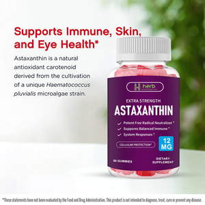 Gummies d'astaxanthine bio sans sucre, marque privée OEM/ODM, bénéfiques pour la santé des personnes - Product Image 3