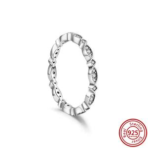 Anillos de Eternidad de Plata de Ley 925 con Circonita Roja Brillante en Forma de Corazón, para Mujer, para Boda, Compromiso, Aniversario, Fiesta, Moda - Product Image 4