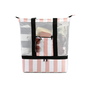 2 in 1 Lunch Handbag <b>Bags</b> Cooler Custom Polyester Tote <b>Bags</b> With Mesh <b>Beach</b> Tote Cooler Insulated Detachable Pool <b>Bags</b> - Product Image 1