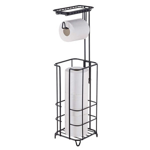 Portarotolo per <span class=keywords><strong>Carta</strong></span> <span class=keywords><strong>Igienica</strong></span> in Metallo Autoportante con Mensola, Produzione OEM ODM, Organizzatore per Bagno - Product Image 6