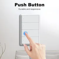 Interrupteur intelligent Zigbee Manhot en plastique, sans condensateur, sans neutre requis, interrupteur à bouton-poussoir US, commande vocale pour Alexa Google