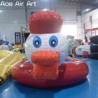 Petite piscine gonflable portable en forme de canard pour le divertissement des enfants en intérieur et en extérieur.