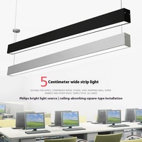 Dimmable Aluminium Lumière Linéaire 0-10V Pendentif Plafonnier Linkable LED Lustres pour Hôtels Bureaux Suspendus Lumières pour Intérieur