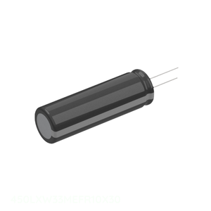 Condensador de canal del fabricante 33uF CAP ALUM 33UF 20% 450V RADIAL TH 450LXW33MEFR10X30 de orificio pasante - Product Image 1