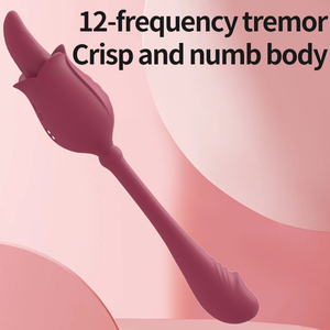 Delove Massage du vagin et du <span class=keywords><strong>sein</strong></span> Vibration forte Baguette à lécher la rose Bâton de massage Massage de la langue Gode Vibrateur Jouet adulte pour femmes - Product Image 3