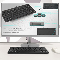Petit clavier filaire USB 78 touches Mini clavier d'ordinateur USB compact et léger pour Mac Windows