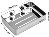 Duxini Boîte à savon murale moderne Étagère de salle de bain Étagère à usage domestique Cuisine Porte-savon en acier inoxydable 304 avec égouttoir