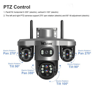 Wistino V380pro HD 6MP 10X Zoom Security <strong>Camera</strong> 360 Auto Detection Three Lens Three Screen Wifi 4G Solar Three PTZ <strong>Camera</strong> - Product Image 6