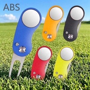 Fourche de golf durable en ABS avec marqueur de balle magnétique, bouton pop-up moderne, forme de wedge, kit d'accessoires pour la réparation du gazon et le putting green - Product Image 1