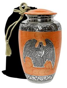 Ángel con ala, urna para adultos de cremación de latón dorado rosa, suministros funerarios grabados, urnas de diseño, Metal de alta calidad hecho a mano en la India - Product Image 6