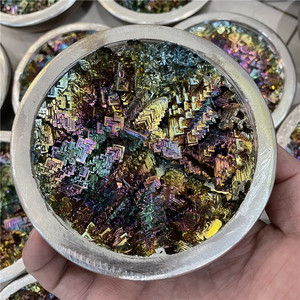 Bol de minéraux de bismuth géodes de bismuth rondes lingots de métal de démagnétisation spécimen minéral en cristal à vendre - Product Image 5