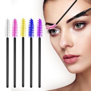 Mascara en gros Pinky Leem, brosses pour les yeux, porte-clés pour les cils, poignée transparente écologique, noir rose, baguettes à mascara en silicone réutilisables - Product Image 1