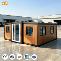 Maison conteneur extensible avec toilettes, maison préfabriquée portable pour chambre d'amis dans la cour, séjour à la ferme, projet d'hébergement de camping