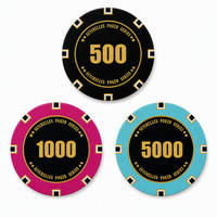 Jetons de poker en céramique 10g finition mate, logo personnalisé, jeu de société professionnel, vente en gros, lot de 39mm, ensemble premium, durables et robustes