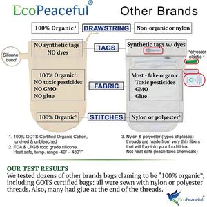 Bolsas de café de algodón orgánico de 6 "x 10", leche de nuez, jugo de apio, colador de filtro Extra fino, cordón y cierre de banda de silicona - Product Image 4