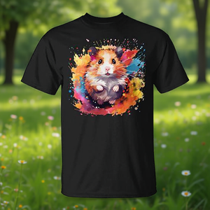 T-shirt coloré avec motif de hamster syrien pour les amoureux des animaux - Product Image 3