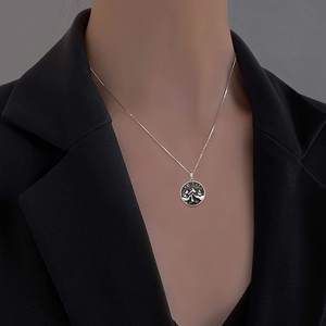 Gioielli alla moda 925 in argento Sterling Design <span class=keywords><strong>Wolf</strong></span> & Mountain ciondolo collana per uomo - Product Image 3
