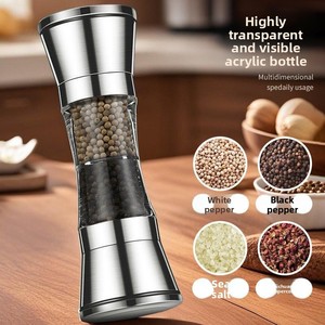 Venta al por mayor: Nuevo dispensador manual multifuncional 2 en 1 de acero inoxidable 304 de doble cabezal para pimienta negra de grado alimenticio - Product Image 4