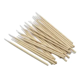Tedarikçi aracı ücretsiz kafa tek temiz kaş savaş sökücü kaş dövme bambu çubuk aplikatör ahşap çubukla ucu sivri pamuklu çubuk