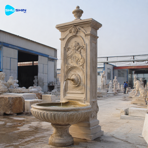 <span class=keywords><strong>Fontaine</strong></span> murale extérieure <span class=keywords><strong>en</strong></span> marbre avec colonne sculptée, bassin et robinet – <span class=keywords><strong>Fontaine</strong></span> d'eau <span class=keywords><strong>en</strong></span> <span class=keywords><strong>pierre</strong></span> <span class=keywords><strong>pour</strong></span> jardin, villa, hôtel, projet paysager - Product Image 2