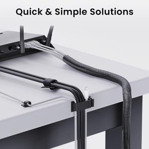 Jiaen dây màu đen quản lý đứng và chủ đa năng PVC & Cáp nhựa dây tổ chức cho máy tính & nhà văn phòng - Product Image 5
