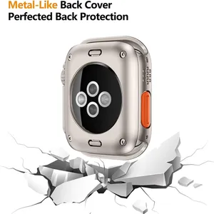 Étui métallique 2-en-1 à couverture intégrale + <span class=keywords><strong>film</strong></span> en verre trempé pour montre 46mm/45mm/44mm/42mm/41mm/40mm – Transformez votre montre en Ultra - Product Image 4
