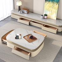 Nouvelle conception de meuble multimédia de luxe, meubles de salon, ensembles de meubles de salon, meuble TV en bois et table basse