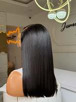 Peluca Bob HD Transparente SDD Liso Extremo 13x4 4x4 de 18 Pulgadas, 250% de Densidad, con Notas Decoloradas, Cabello Chino