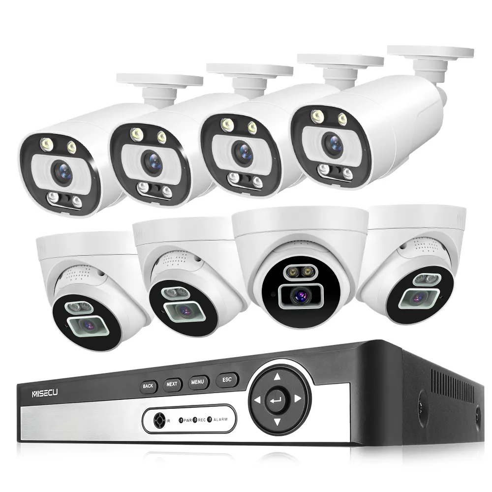 Bộ NVR 8Ch Bộ Camera IP POE 5MP POE Hệ Thống Camera Vòm Âm Thanh Và Nhãn Cầu Hai Chiều