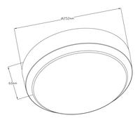 Plafonnier LED rond en plastique, imperméable conforme à la norme IP65, luminaire décoratif d'intérieur, idéal pour une chambre à coucher, P52011