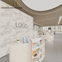Meuble de magasin de cosmétiques moderne, unité d'affichage de maquillage personnalisée avec éclairage LED