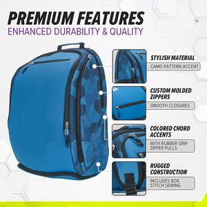 Sac à dos portable personnalisé imperméable à plusieurs compartiments pour raquette de tennis et rangement de raquette de pickleball en PU - Product Image 4